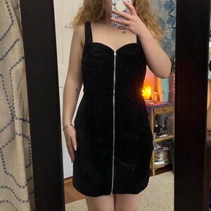 H&M Front Zip Mini Dress with Sweetheart Neckline